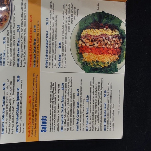 USED HARD ROCK CAFE MENU 2001 HAS WEAR AS SEEN IN PHOTOS - Picture 4 of 11